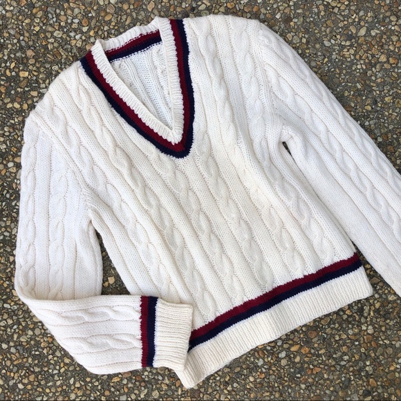 men's v neck tennis sweater